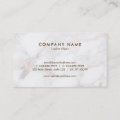 Carte De Visite Pierre de marbre de luxe rose-or Faux (Dos)