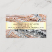 Carte De Visite Pierre de marbre moderne en métal doré professionn (Dos)