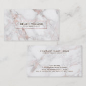 Carte De Visite Pierre de marbre moderne rose-or (Devant / Derrière)