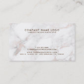 Carte De Visite Pierre de marbre moderne rose-or (Dos)