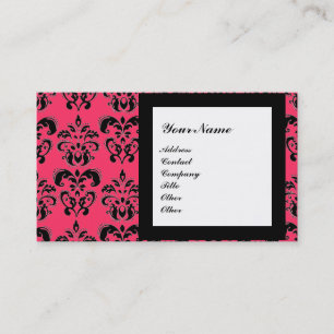 Carte De Visite PIERRE GEMME DAMASK MONOGRAMME, 2 topaze , violet