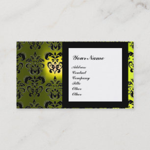 Carte De Visite PIERRE GEMME DAMASK MONOGRAMME, 2 topaze , violet