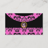 Carte De Visite PIERRE GEMME DAMASK MONOGRAMME, 2 topaze , violet (Dos)