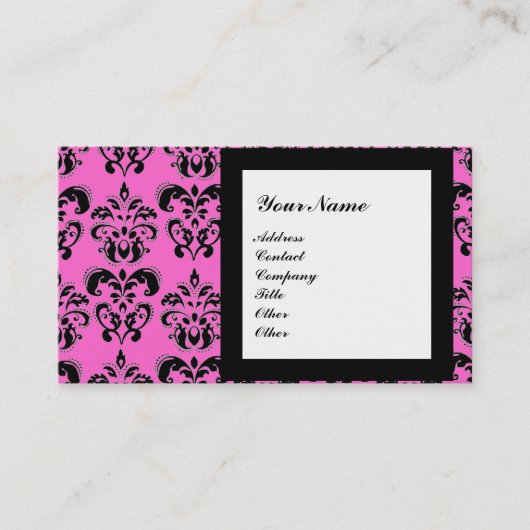 Carte De Visite PIERRE GEMME DAMASK MONOGRAMME, 2 topaze , violet (Devant)
