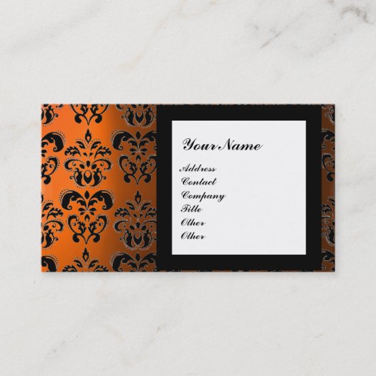 Carte De Visite PIERRE GEMME DAMASK MONOGRAMME, 2 topaze , violet (Devant)