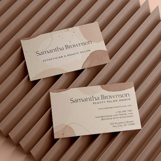 Carte De Visite Pierre géométrique Brown Beige Blush