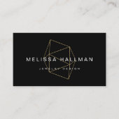 Carte De Visite Pierre géométrique moderne noir (Devant)