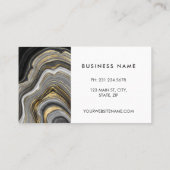 Carte De Visite Pierre gris noir et marbre doré (Dos)