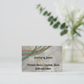 Carte De Visite Pierre grise avec Parties scintillant et perles Jo (Debout devant)