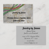 Carte De Visite Pierre grise avec Parties scintillant et perles Jo (Devant / Derrière)