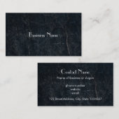 Carte De Visite Pierre noire Abstraite Grunge Texture Élégante (Devant / Derrière)