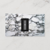 Carte De Visite Pierre noire et Marbre blanc moderne, Monogramme 2 (Devant)