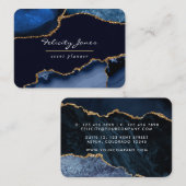 Carte De Visite Pierre précieuse Agate Navy et Or (Devant / Derrière)