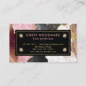 Carte De Visite Pierre rose et noire avec Agate de Parties scintil (Dos)
