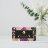 Carte De Visite Pierre rose et noire avec Agate de Parties scintil (Debout devant)