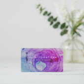 Carte De Visite Pierre rouge à aquarelle bleu et violet magique (Debout devant)