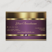 Carte De Visite Pierres blanches brillantes en or et violet chatoy (Dos)