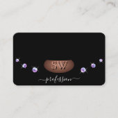 Carte De Visite Pierres blanches dorées Roses de luxe (Devant)