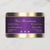 Carte De Visite Pierres blanches modernes en or et violet (Dos)