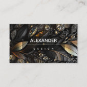 Carte De Visite Pierres cristallines Iridescentes, Noir, Ébène, Or (Devant)