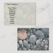 Carte De Visite Pierres de plage Coques Galets Rochers Peinture Ar (Devant / Derrière)