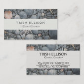 Carte De Visite Pierres de plage Coques Galets Rochers Peinture Ar (Devant / Derrière)