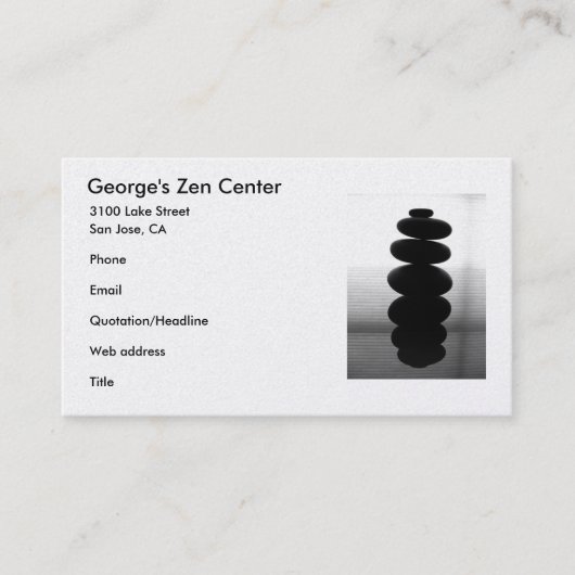 Carte De Visite Pierres Zen (Devant)