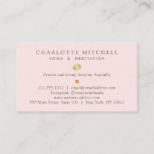 Carte De Visite Pierres Zen Abstraites modernes Gold et rose Logo  (Dos)