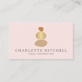Carte De Visite Pierres Zen Abstraites modernes Gold et rose Logo  (Devant)