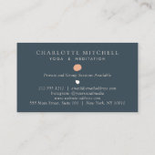 Carte De Visite Pierres Zen Abstraites modernes Pêche/Logo Bleu Yo (Dos)