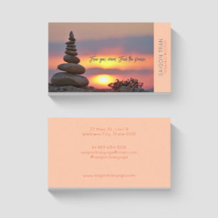 Carte De Visite Pierres Zen Coucher du soleil Yoga Instructeur Pêc