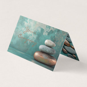 Carte De Visite Pierres Zen Spa Bien-être Tranquillité et Équilibr