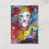 Carte De Visite PIERROT AVEC CAT Masquerade Masque Masque Rose Fuc (Dos)