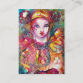 CARTE DE VISITE PIERROT AVEC CHAT / PLANTE DE BOUTEILLE MAGIQUE (Dos)