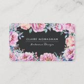 Carte De Visite Pies roses | Sombre (Devant)