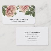 Carte De Visite Pies roses vintages (Devant / Derrière)