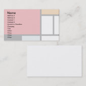 Carte De Visite Piet Mondrian - Composition avec grand plan rouge (Devant / Derrière)