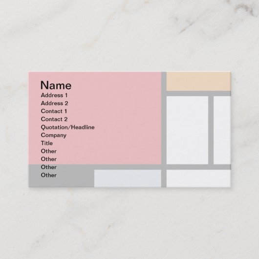 Carte De Visite Piet Mondrian - Composition avec grand plan rouge (Devant)