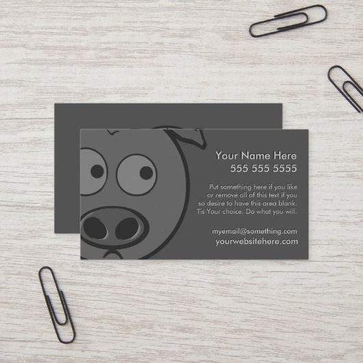 Carte De Visite Pig exécutif (Devant/Arrière en situation)