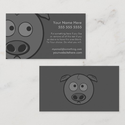 Carte De Visite Pig exécutif (Devant / Derrière)