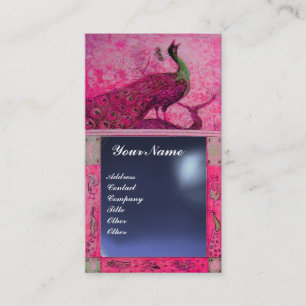 Carte De Visite PIGEON AMOUR MARIAGE MONOGRAMME topaze rose bleu