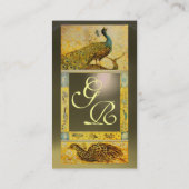 Carte De Visite PIGEON RAMIER AMOUR MONOGRAMME jaune gris agate (Dos)