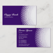 Carte De Visite Piggy Bank - Blanc sur Deep Purple 330066 (Devant / Derrière)