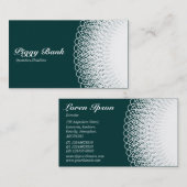 Carte De Visite Piggy Bank - Blanc sur Vert 003333 (Devant / Derrière)