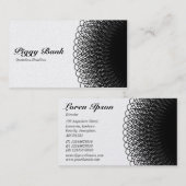 Carte De Visite Piggy Bank - Noir et Blanc (Or) (Devant / Derrière)