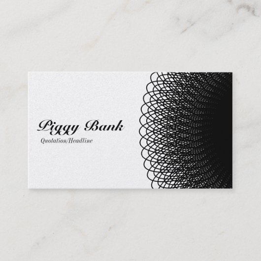 Carte De Visite Piggy Bank - Noir et Blanc (Or) (Devant)