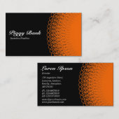 Carte De Visite Piggy Bank - Orange en noir (Devant / Derrière)