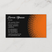 Carte De Visite Piggy Bank - Orange en noir (Dos)