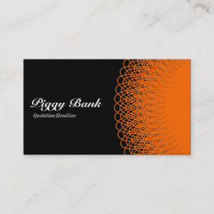 Carte De Visite Piggy Bank - Orange en noir