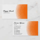 Carte De Visite Piggy Bank - Orange et blanc (Devant / Derrière)